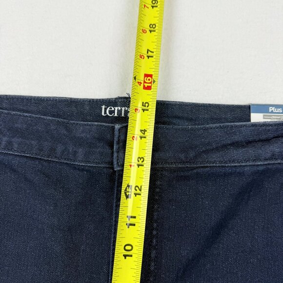 NWT Terra & Sky Women Core Straight High Rise Stretch Navy Denim Jeans Plus 26WP - Picture 9 of 11